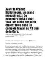 Avant la Grande Bibliothèque, un grand magasin nazi. De novembre 1943 à août 1944, les biens des juifs étaient triés dans un camp de travail au 43 quai de la Gare. - Libération.pdf